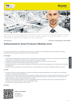 Softwaretester/in Smart Products E-Mobility Job in Mannheim
