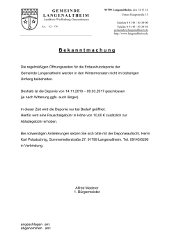 B ekanntmachung - Gemeinde Langenaltheim