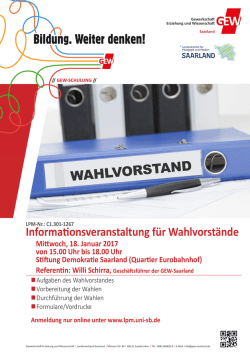 Informationsveranstaltung f&uuml;r Wahlvorst&auml;nde