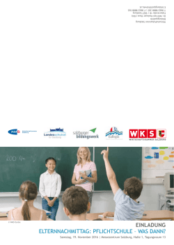 Einladung und Vortragsliste Elternnachmittag