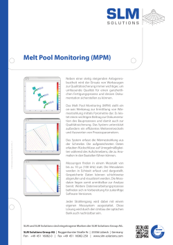Melt Pool Monitoring (MPM)
