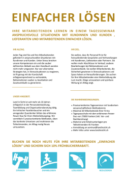 einfacher l&ouml;sen - Land in Sicht.