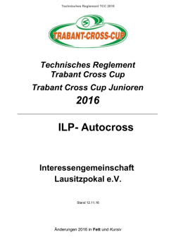 Technisches Reglement Trabant Cross Cup 2016