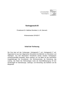 Gliederung Vertragsrecht III