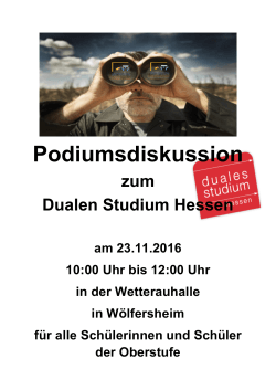 Podiumsdiskussion - Singbergschule Wölfersheim