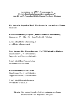 Hotels - Deutsch-Brasilianische Juristenvereinigung