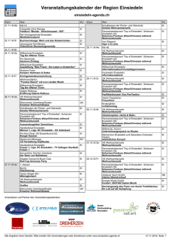 Jahresvorschau - Einsiedler Agenda