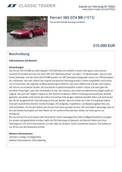 Ferrari 365 GT4 BB (1973) 515.000 EUR