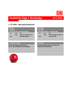 10-12-2016 Zusätzliche Züge Erste Bundesliga Borussia