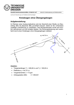 Kreisbogen ohne Übergangsbogen