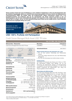 USD 100% ProNote mit Partizipation Credit Suisse Managed Multi
