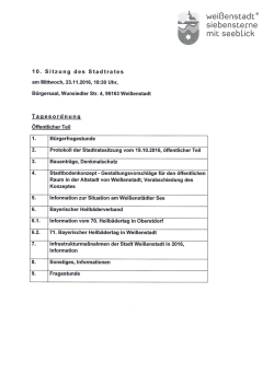 Öffentliche Stadtratssitzung 23.11.2016 18:30 Uhr