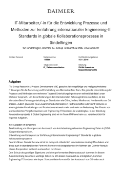 IT-Mitarbeiter/-in f&uuml;r die Entwicklung Prozesse und