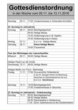 Gottesdienstordnung