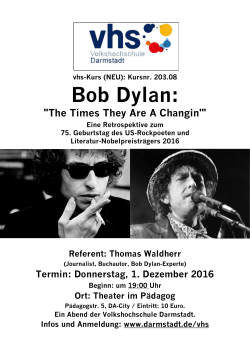 Bob Dylan - Theater im Pädagog