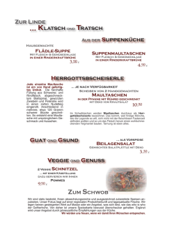 Speisekarte Zur Linde in Caan