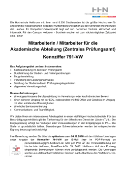 Kennziffer 791-VW - Hochschule Heilbronn