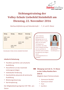Sichtungstraining der Volley-Schule Liebefeld Steinhölzli am