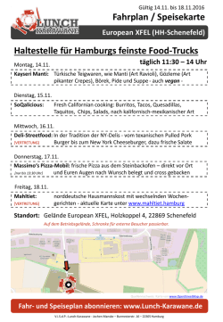 Speiseplan Hamburg-Schenefeld, XFEL - Lunch