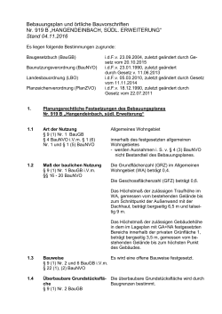 Bebauungsplan Nr. 919 B "Hangendeinbach, südliche Erweiterung"