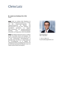 Dr. Jacob von Andreae, B.A., M.A.