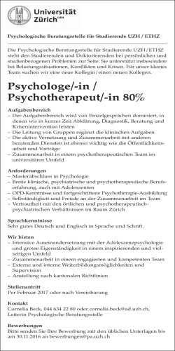 Psychologe/-in / Psychotherapeut/