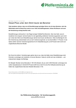 Diesel-Pkws unter dem Strich teurer als Benziner