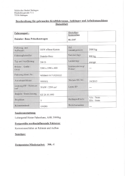 Beschreibung für gebrauchte Kraftfahrzeuge-DB Pritsche-BL