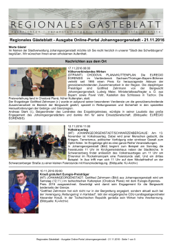 Regionales Gästeblatt - Ausgabe Online