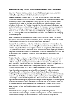 Interview mit Doktor Georg Backhaus, Professor