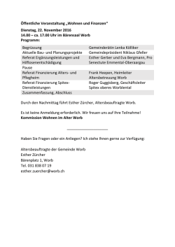 Öffentliche Veranstaltung „Wohnen und Finanzen“