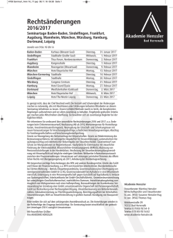 Rechtsänderungen - Akademie Henssler