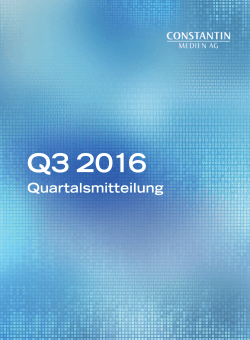 Q3 2016 - Constantin Medien AG