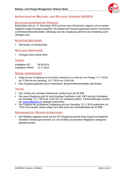 Release- und Change-Management: Release Notes