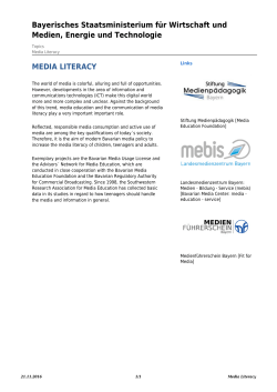 Media Literacy - Bayerisches Staatsministerium für Wirtschaft und