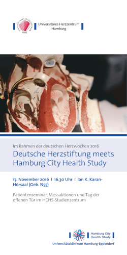 Deutsche Herzstiftung meets Hamburg City Health Study