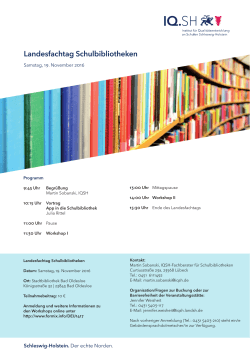Landesfachtag Schulbibliotheken, PDF, 1MB - Schleswig