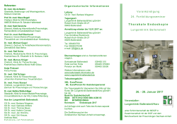 24. Fortbildungsseminar Thorakale Endoskopie