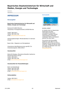 Impressum: Rohstoffstrategie Bayern