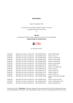 Final Terms - UBS