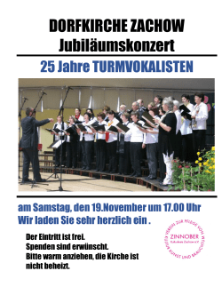 DORFKIRCHE ZACHOW Jubil&auml;umskonzert