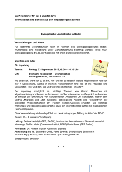 Informationen und Berichte aus den Mitgliedsorganisationen, Nr. 72