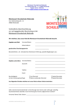 Montessori-Grundschule Walsrode Verbindliche Absichtserklärung
