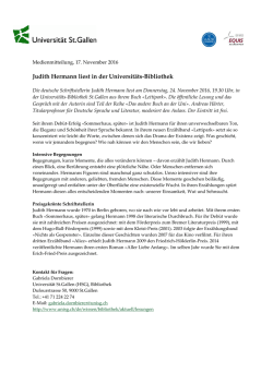 Judith Hermann liest in der Universitäts-Bibliothek