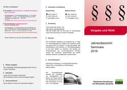 Jahres&uuml;bersicht Seminare 2016
