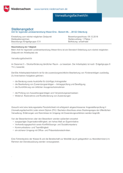 Stellenangebot Verwaltungsfachwirt/in