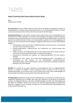 Head of Technical Client Service DACH