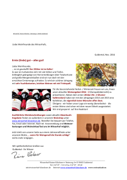 Herbstbrief - Winzerhof Rainer Kl&ouml;ckner
