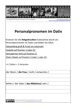 Personalpronomen im Dativ - Herzlich willkommen!