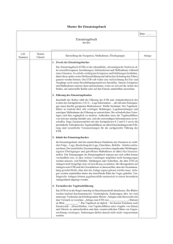 Muster f&uuml;r Einsatztagebuch Einsatztagebuch